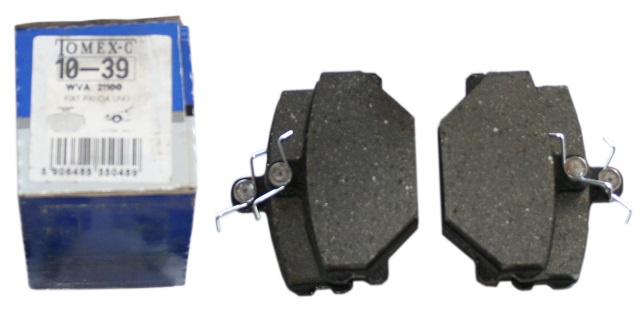 Przednie klocki hamulcowe  Autobianchi Y10, Fiat Panda (141A), Panda Van (141), Tempra (159), Tipo (160), Uno (146A/E), Lancia Dedra (835), Y10 (156) Indeks: 10-39